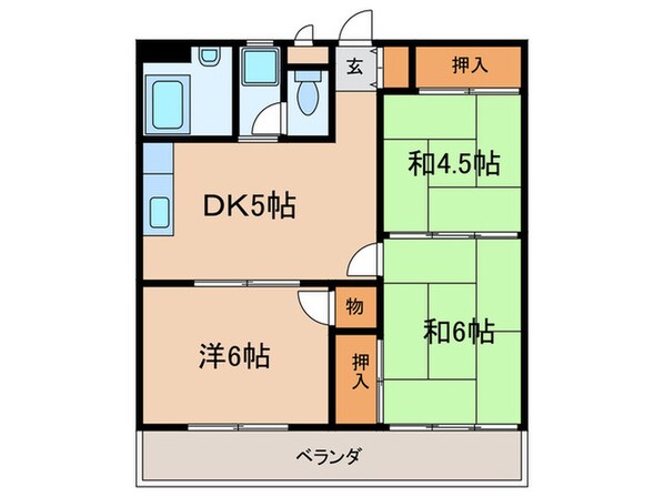 プランドール西小倉駅前の物件間取画像